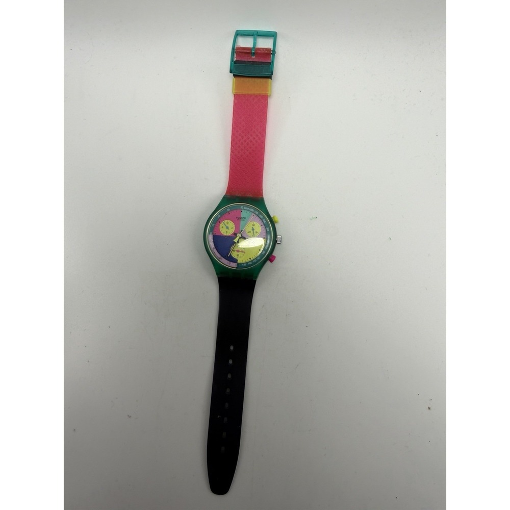 Swatch Flash Arrow SCL100 New Battery AG1990 1991 Vintage 37MM 7.75" Swiss